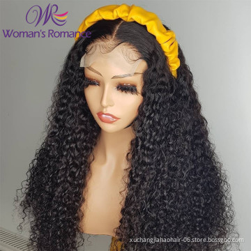 Wholesale no tangle no shedding  natural curly wigs for black women with baby hair afro kinky curly wig